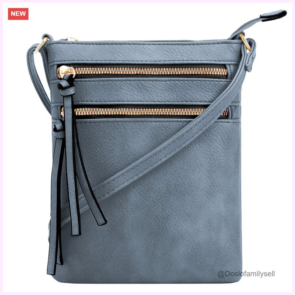 Medium Crossbody Bag with Adjustable Strap, Multi Pocket, PU Leather